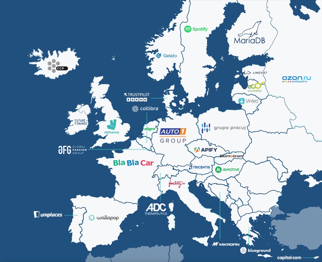 Интерактивная карта дорогих стартапов Европы